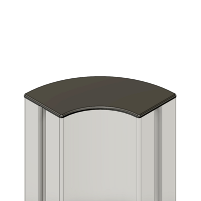 60-190-1 MODULAR SOLUTIONS POLYAMIDE PART<br>END CAP 90MM X 90MM ROUND CORNER BLACK